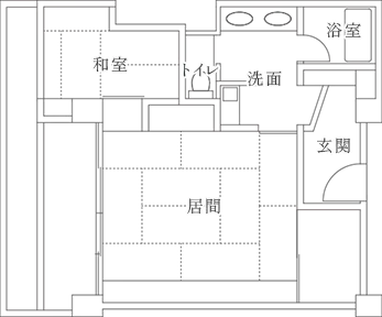 画像：緑翠亭(東館)間取り図 一例