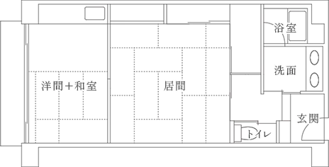 画像：有楽亭(西館)間取り図 一例